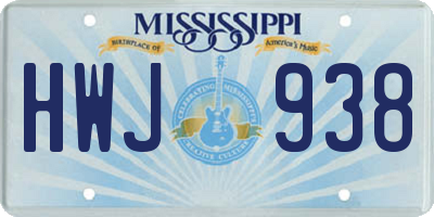 MS license plate HWJ938