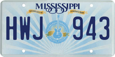 MS license plate HWJ943
