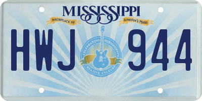 MS license plate HWJ944