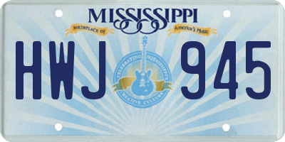 MS license plate HWJ945