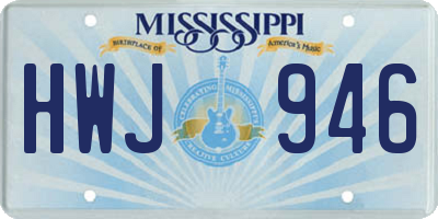 MS license plate HWJ946