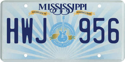 MS license plate HWJ956