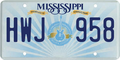 MS license plate HWJ958