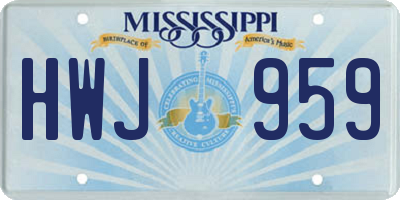 MS license plate HWJ959