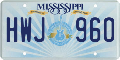 MS license plate HWJ960