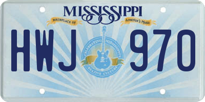 MS license plate HWJ970