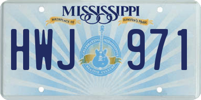MS license plate HWJ971
