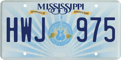 MS license plate HWJ975