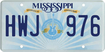 MS license plate HWJ976