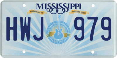 MS license plate HWJ979