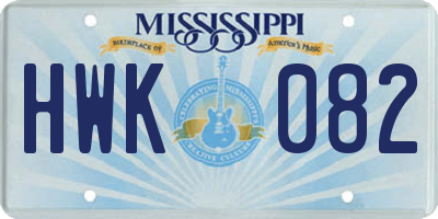 MS license plate HWK082