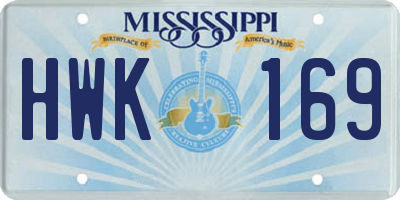 MS license plate HWK169