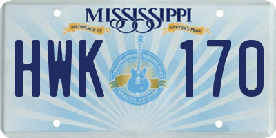 MS license plate HWK170