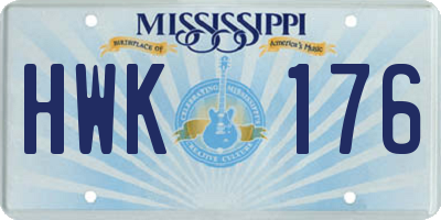 MS license plate HWK176