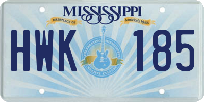 MS license plate HWK185