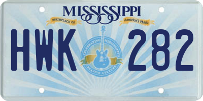 MS license plate HWK282