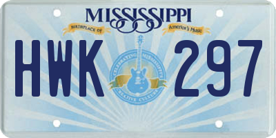 MS license plate HWK297