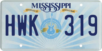 MS license plate HWK319