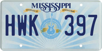 MS license plate HWK397