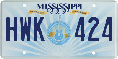 MS license plate HWK424