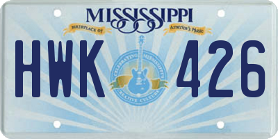 MS license plate HWK426