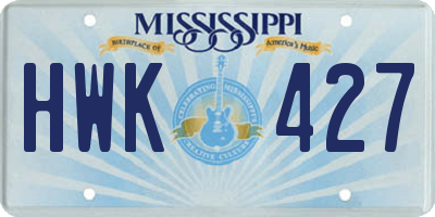 MS license plate HWK427