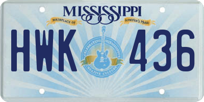 MS license plate HWK436