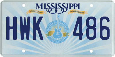 MS license plate HWK486