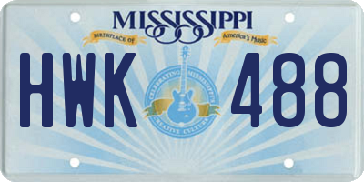MS license plate HWK488
