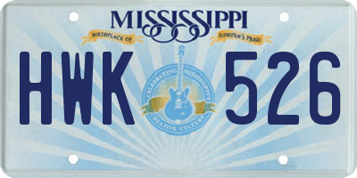 MS license plate HWK526