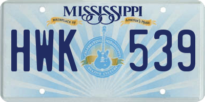 MS license plate HWK539