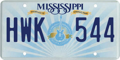 MS license plate HWK544