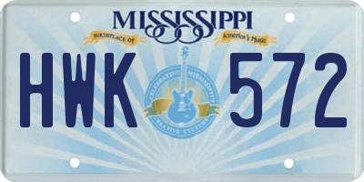 MS license plate HWK572