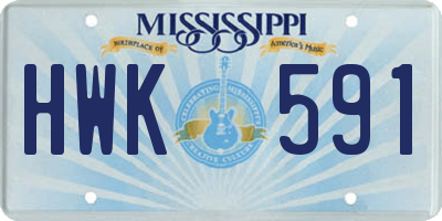 MS license plate HWK591
