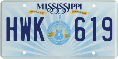 MS license plate HWK619