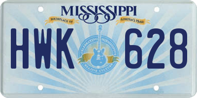 MS license plate HWK628