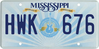 MS license plate HWK676