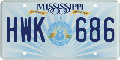 MS license plate HWK686