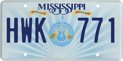 MS license plate HWK771