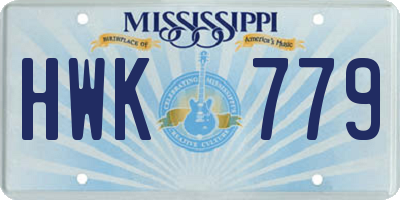 MS license plate HWK779