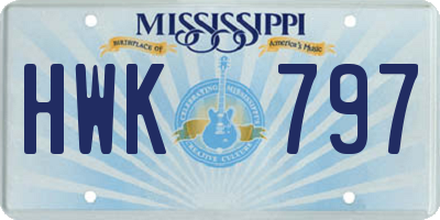 MS license plate HWK797