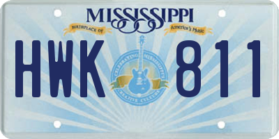 MS license plate HWK811