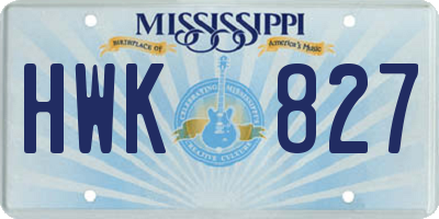 MS license plate HWK827