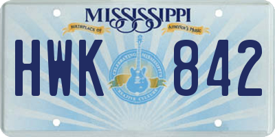 MS license plate HWK842