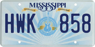 MS license plate HWK858