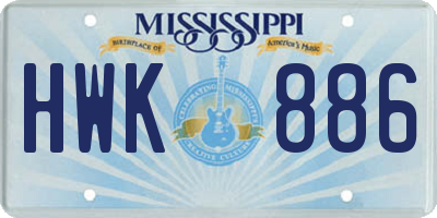 MS license plate HWK886