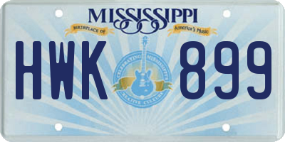 MS license plate HWK899