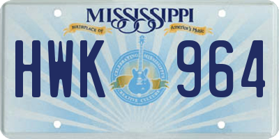 MS license plate HWK964
