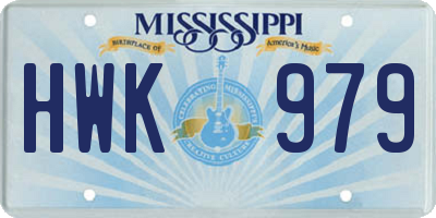 MS license plate HWK979