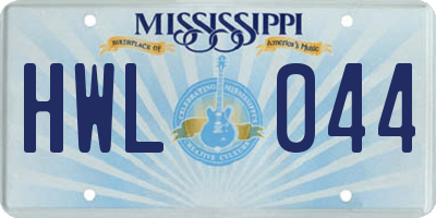 MS license plate HWL044